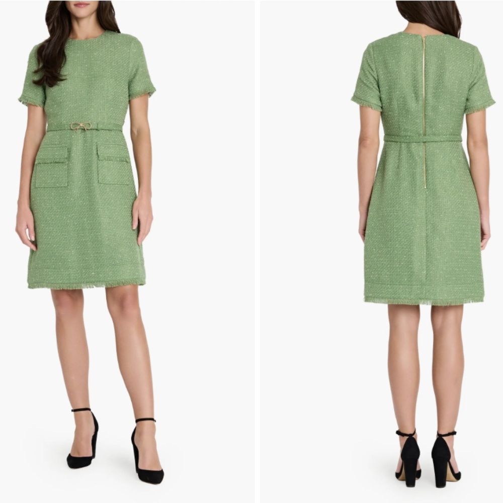 NWT Tahari Fray Bouclé Dress - size 8P